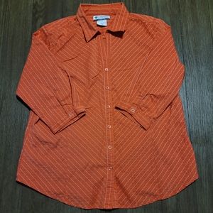 Columbia Button Down Shirt Pin Stripes Women's Size XL